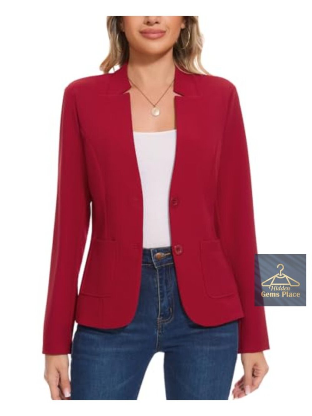 Women's Long Sleeve Notch Collar Blazer Work Suit Jacket